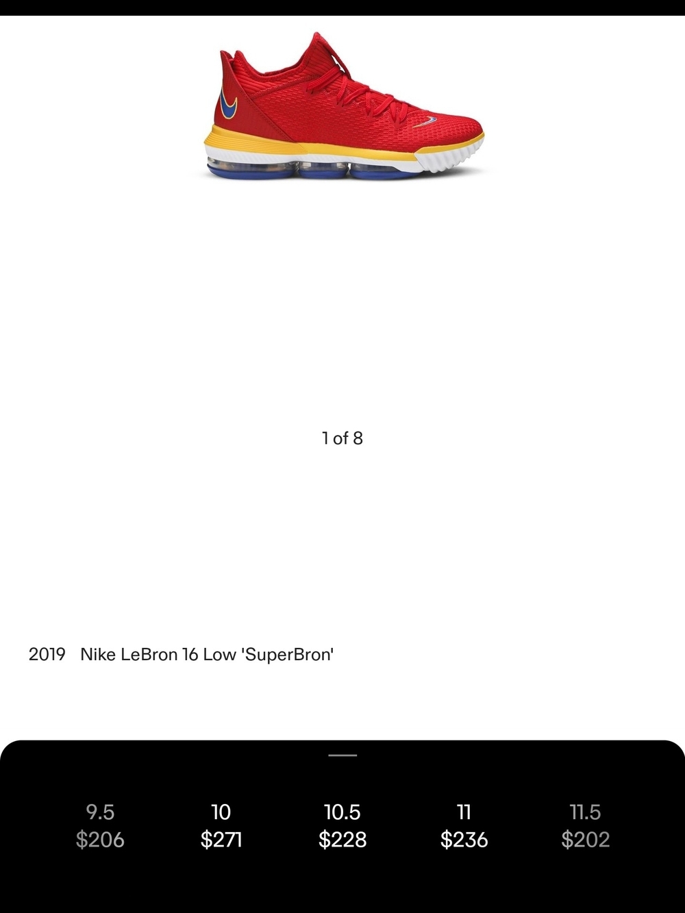 Nike LeBron 16 Low 'SuperBron' - Red/Yellow/Blue Sz.11